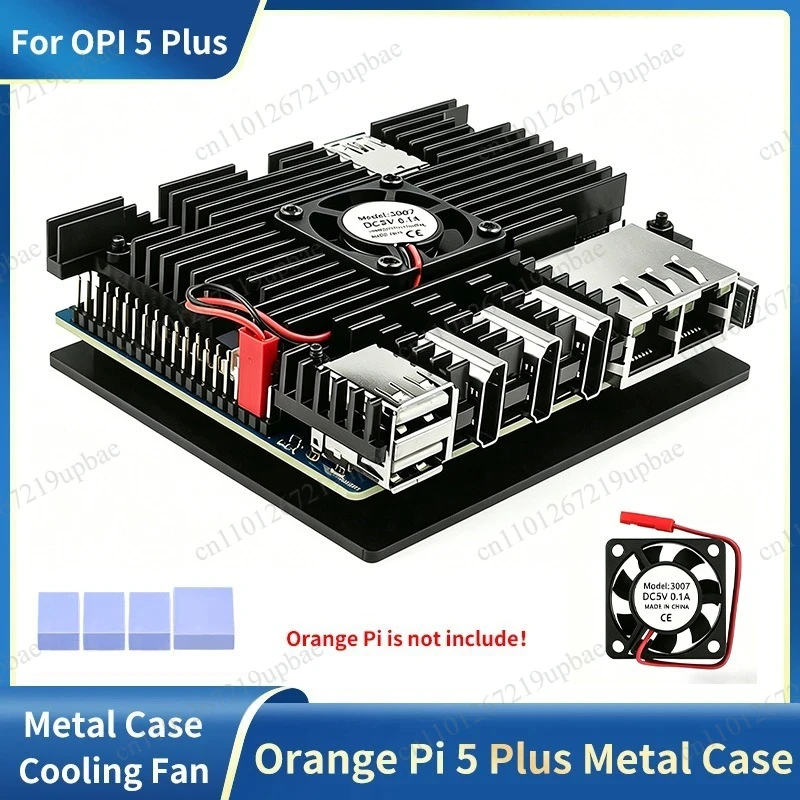 Orange Pi 5 Plus Aluminum Alloy Case with Cooling Fan, Protective Enclosure Sturdy & Durable