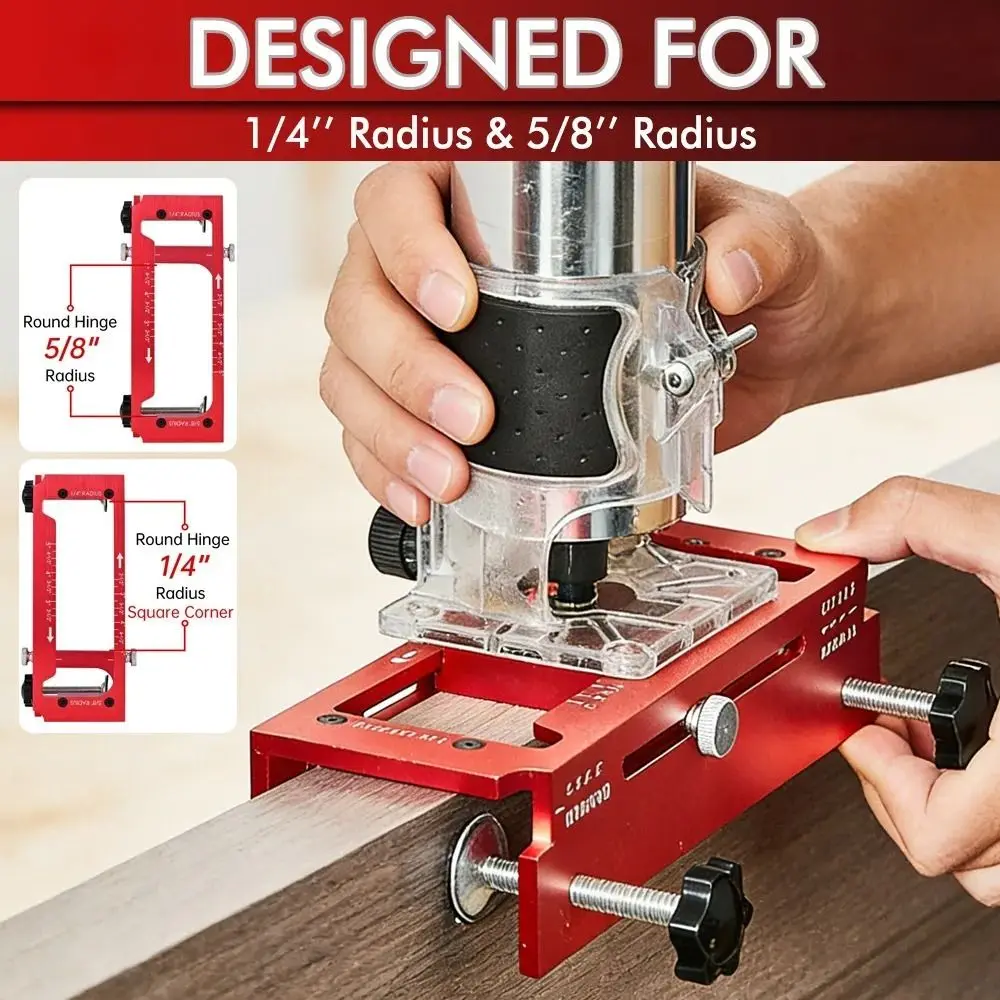 Aluminum Alloy Door Hinge Template Jig Kit Durable Adjustable Mortise Guide Mortising Locator Jig Positioning Auxiliary