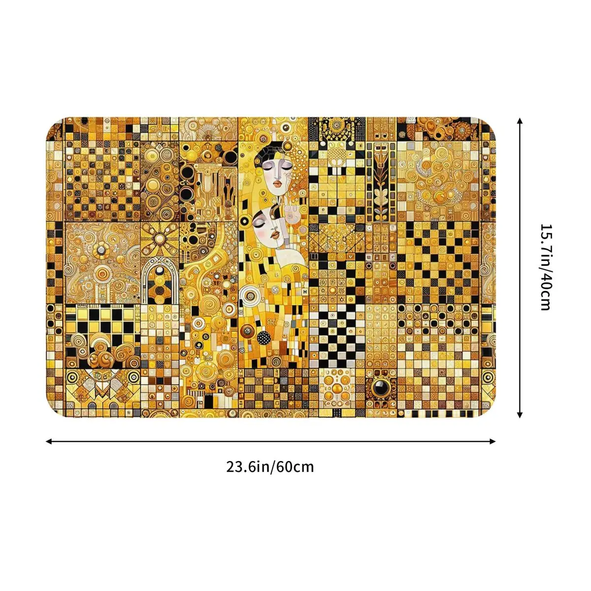 Klimt Gold Doormat Sand Scraping Carpet Rug Kitchen Entrance Home Floor Mat for Living room Footpad Mats