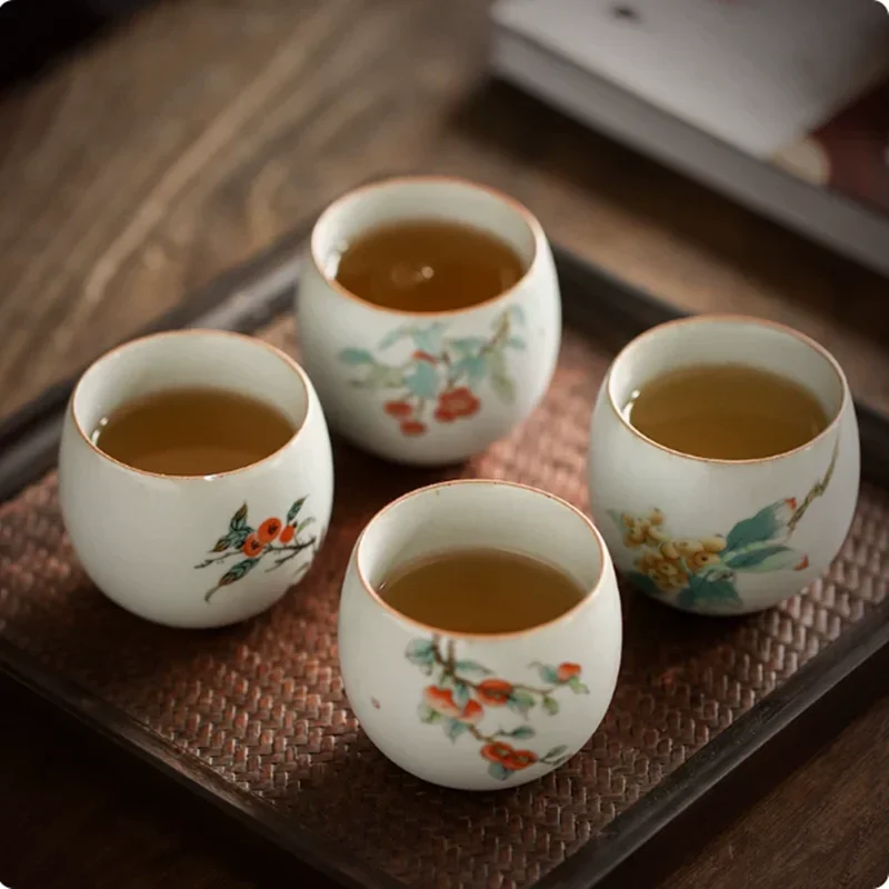 Cracked Retro Ru Kiln Ceramic Teapot, Home Master Cup, Personal Single Cup, Office Kung Fu Tea Set, Tea Bowl, Drinking Utensils
