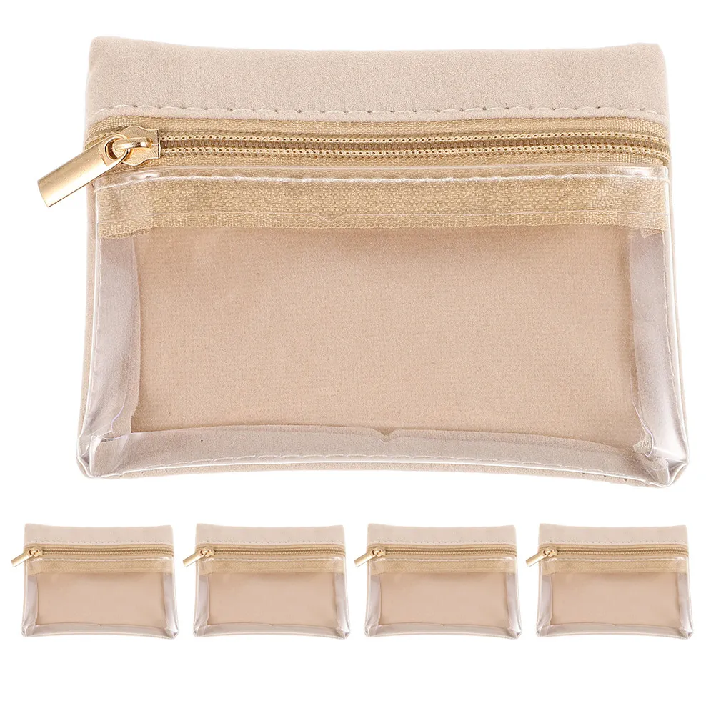 

5Pcs Jewelry Organizer Bags Mini Transparent Storage Zipper Pouches Travel Rings Earrings Bracelets Holder Travel Jewelry Bag