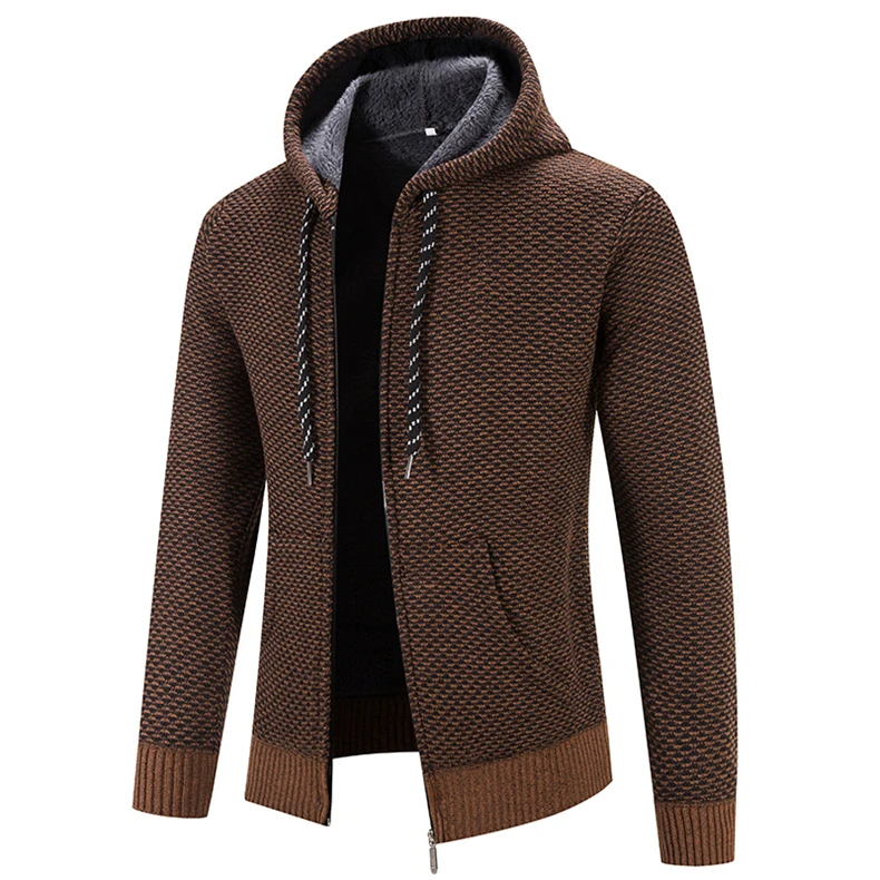 Männlich Gestrickte Casual Jacken mit Kapuze männer Pullover Mantel Y2K Hoodies Koreanische Streetwear Baseball Jumper Jersey Top Kleidung – Detail 10
