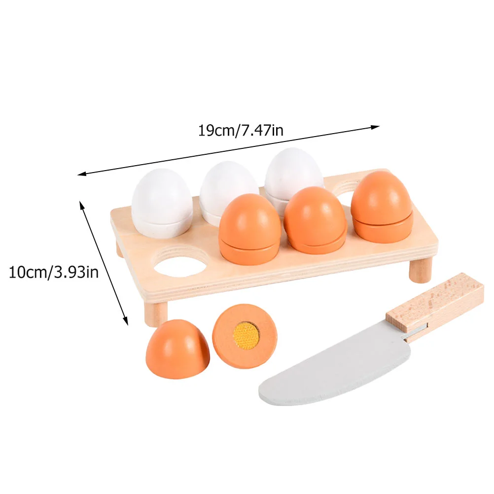 Pre- School Educational Toy Wooden Simulated Eggs Kitchen Role-playing Combination