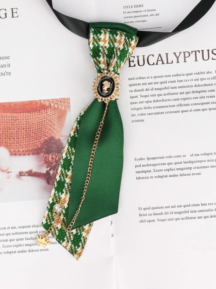 Garçons rétro à la main noeud papillon cristal gland collège Style chemises cravates pour femmes fille fête de mariage Plaid cravate accessoires