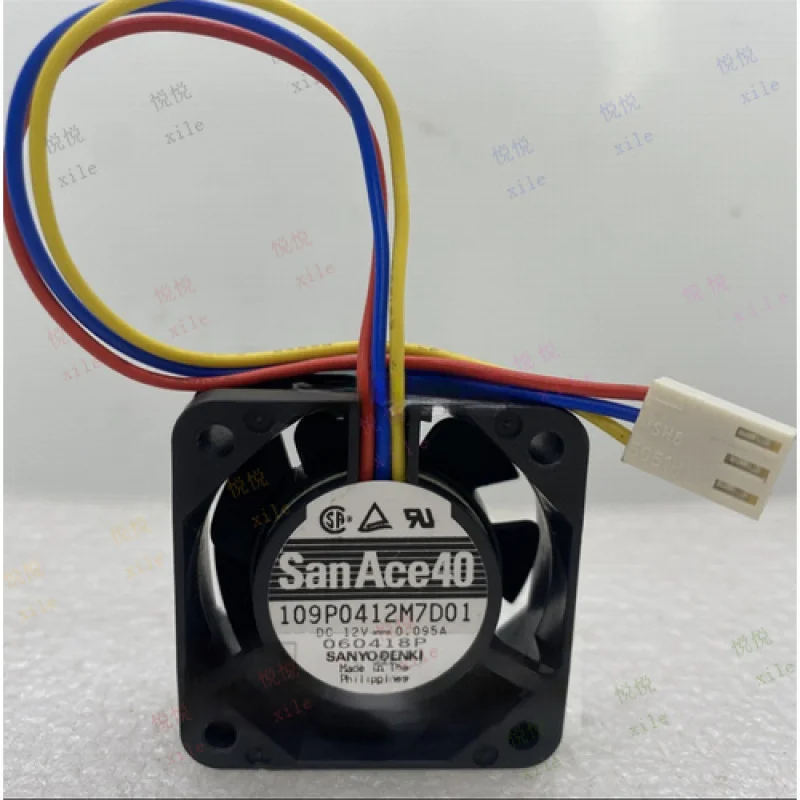 L   L  FOR Sanyo 109P0412M7D01 DC12V 0.095A 4cm 4015 3-wire cooling fan