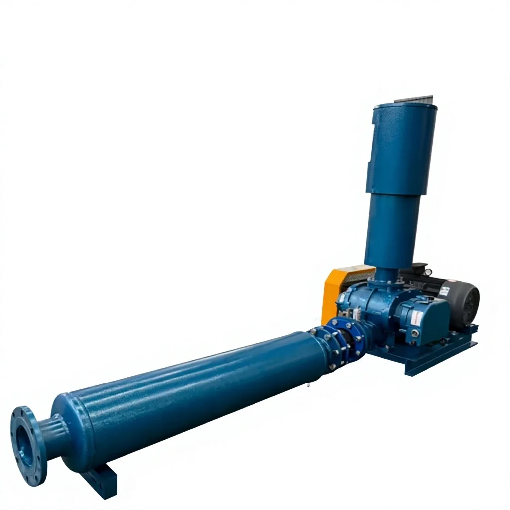 Factory Hot Selling Direct Drive High Pressure Electric High Air Volume Three Leaf Roots Blower Vacuum Pump 550kW Motor 1 Year