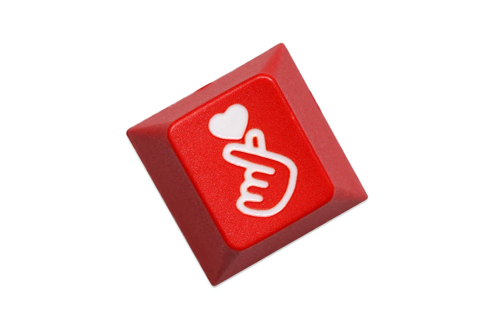 Novelty PC Finger Heart Love Cherry profile dip dye Laser pbt keycap for keyboard ESC r1 1x Red Black Yellow