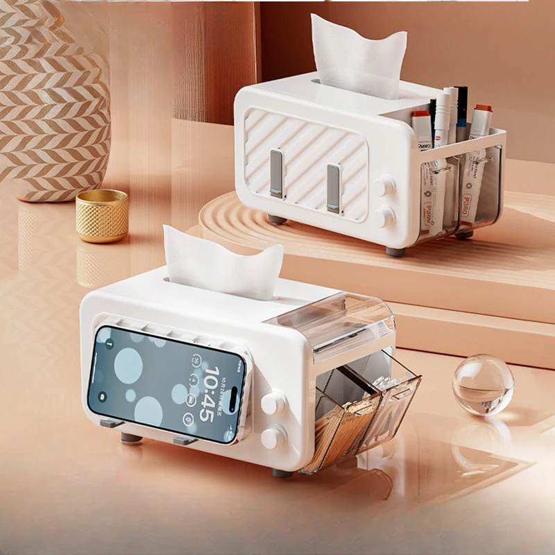 

Simple Style Tissue Box Simple Plastic Multi-functional Office Tissue Storage Holder Hotel Living Room Bathroom Tissue Boxes