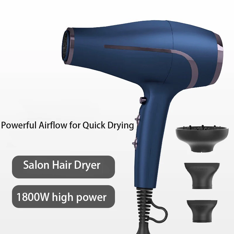 

Мощный фен мощностью 1800 Вт, специально разработанный для парикмахерских, для укладки и быстросохнущих.