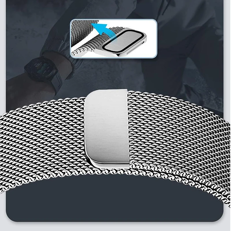 20 22 26 MM Milanese Stahl-Schlaufenarmband für Garmin Fenix 7X 7 7S 6X 6 6S Pro 5 5X Plus 8 43 47 51 Tactix 7 Epix Pro Quickfit Band – Detail 2