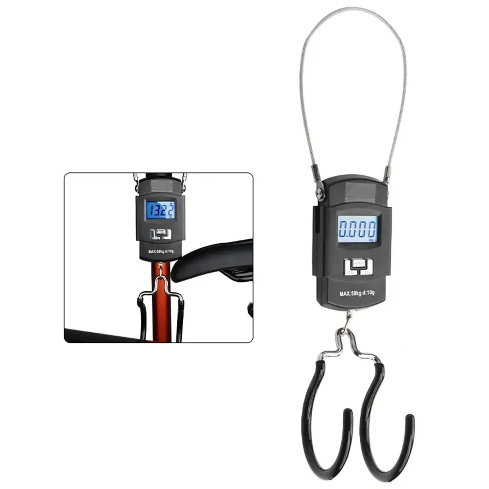 

Bike Weight Measurement Bicycle Electronic Scale 217g Silicone-Coated Hook Solid Rubber-Coated Handle For Bike Repair