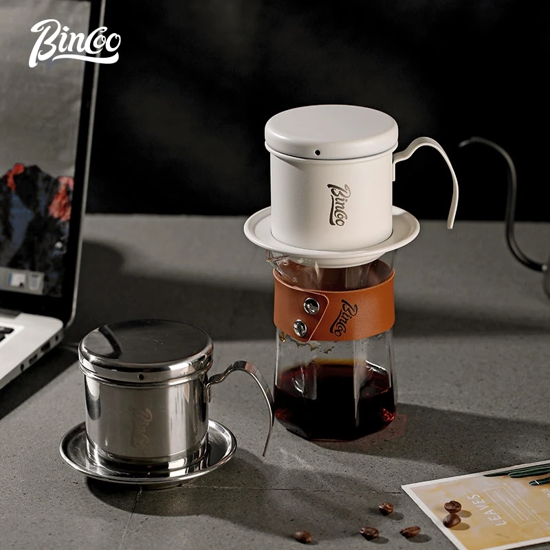Bincoo Stainless Steel Coffee Filter Infuse Cup Vietnamese Coffee Dripper Maker Pot Portable Coffee Dripper French Press pot - Image 3