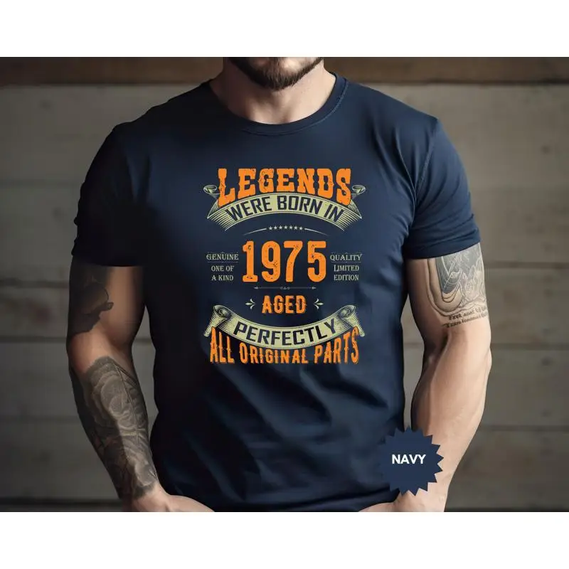 

Custom Vintage Legends Were Born In 1975 T Shirt For Men 50Th Birthday S 50 Ideas Him Party