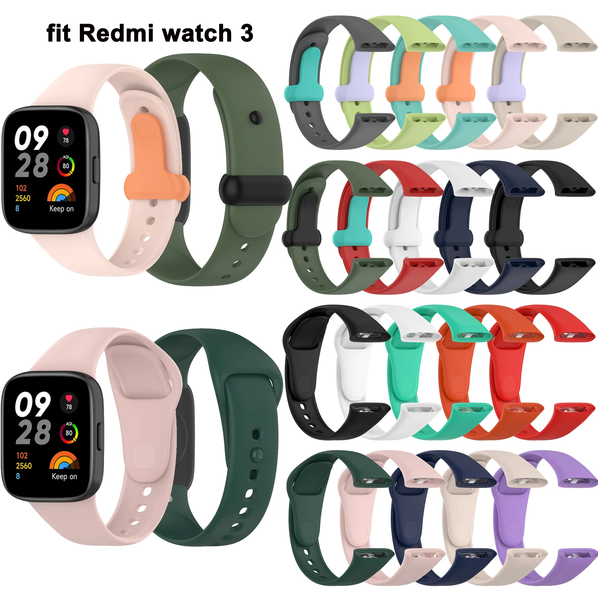 Soft Silicone Watch Band Strap For Xiaomi Redmi Watch 3 Smart Watch Wristband straps  accessories correa