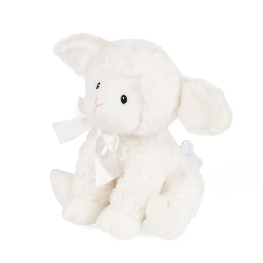 Baby Lena Lamb Keywind Musical Plush, Plays Brahms Lullaby, Stuffed Animal Sensory Toy for Babies 10 Months amp Up, White, 10