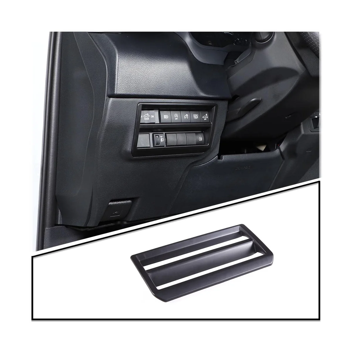 Headlight Switch Button Frame Cover Trim Decorative Frame,Matte Black