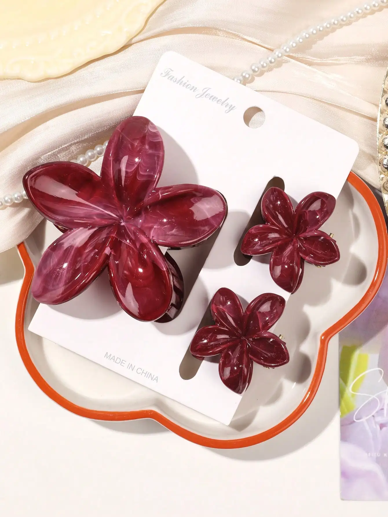 3 Stück rosa Blumen-Haarklammern, hawaiianische Hibiskus-Haifisch-Clip, niedliche modische Haar-Accessoires, Geschenke für Frauen und Mädchen – Detail 11