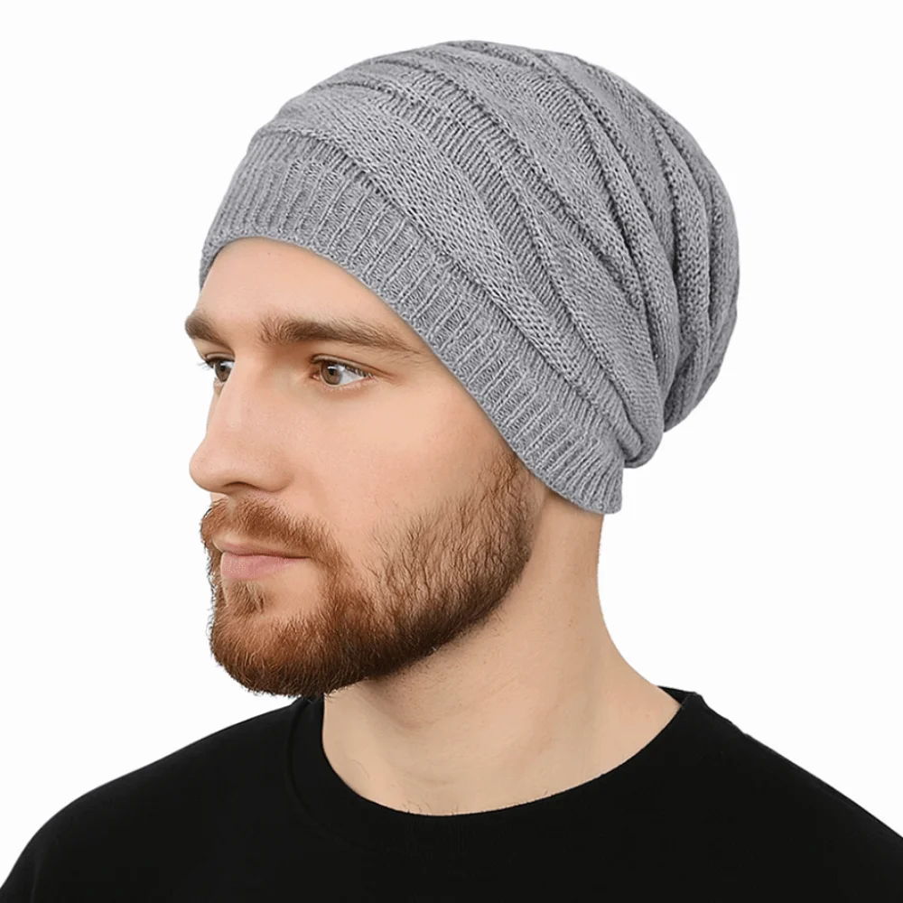 

Fashion Woolen Knitted Pullover Hat Keep Warm Coldproof Woolen Hat Velvet Ear Protection Beanies Cap Outdoor