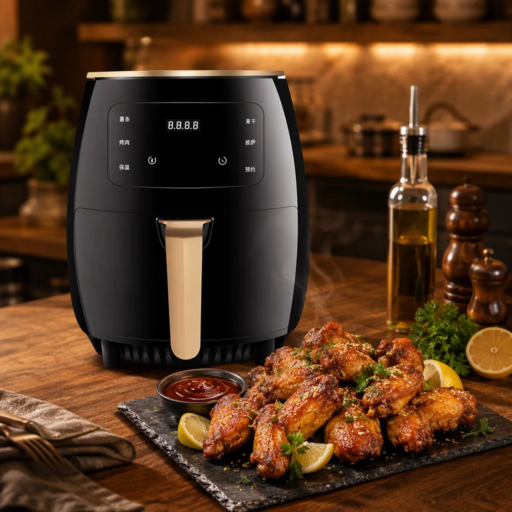 8L Silver Crest Digital Touch Screen Hot Air Fryer Oil-Free Electric Cooker for Healthy Household & Outdoor Use