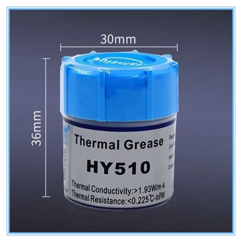 معجون حراري رمادي HY510 10 جرام 3.0 وات/م·K درجة احترافية لوحدة المعالجة المركزية/وحدة معالجة الرسومات/مجموعة شرائح وتبريد الكمبيوتر المحمول LED |   تتضمن مكشطة |   بنفايات