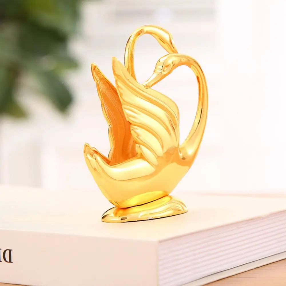 

Rustproof Golden Swan Napkin Holder Elegant Non-slip Bottom Vertical Napkin Rack Large Capacity Handmade