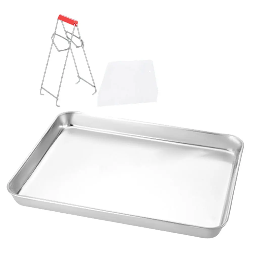 

Stainless Steel Rice Roll Pan Jelly Tray Large Capacity Rectangular Baking Sheet Oven Roasting Pans Flan Dishes for Baking