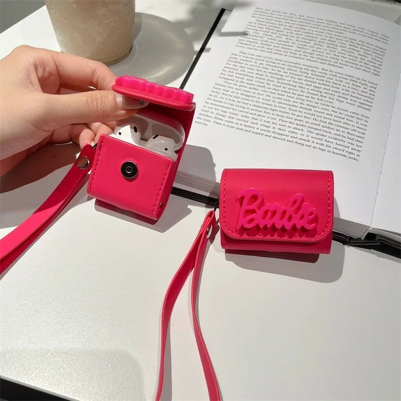 Barbie For Airpods Pro 2 Case,Pink PU Leather Bag Case For Airpods Case,Earphone Cover For Airpods 3 Case 2021 For Girls