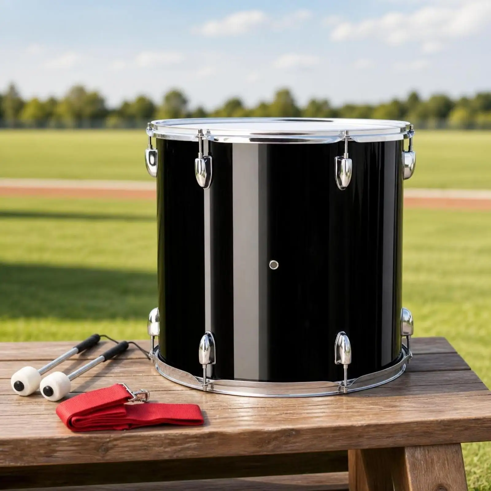 Adjustable Marching Drum with Strap Sturdy Cheering Drum with Drumsticks Sturdy