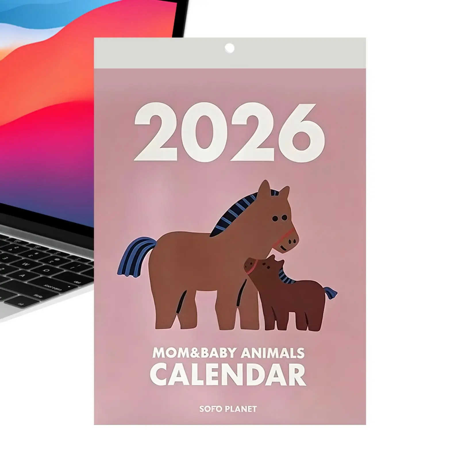 Horse Calendar 2026 Pony Cute Tear-Off Planner With Rope Monthly Calendar Planner For Reading Health Mental Study School Task
