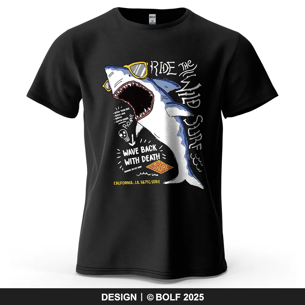 Ride The Wild Surf Bedrucktes Herren-T-Shirt aus 100 % Baumwolle, übergroße Surfkultur-Grafik-T-Shirts für Damen, Tops, T-Shirts, Streetwear