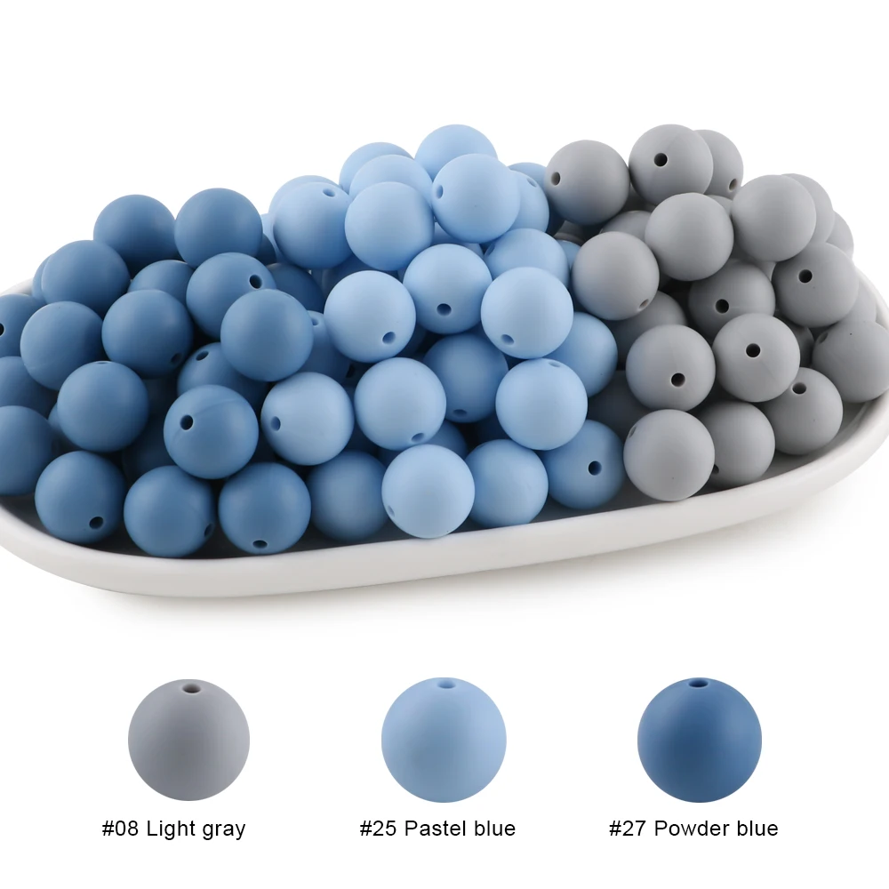50-60 Stück 9/12/15MM runde Silikonperlen, lose Abstandsperlen für die Schmuckherstellung, DIY-Perlen für Stifte, Armbänder, Halsketten, Zubehör