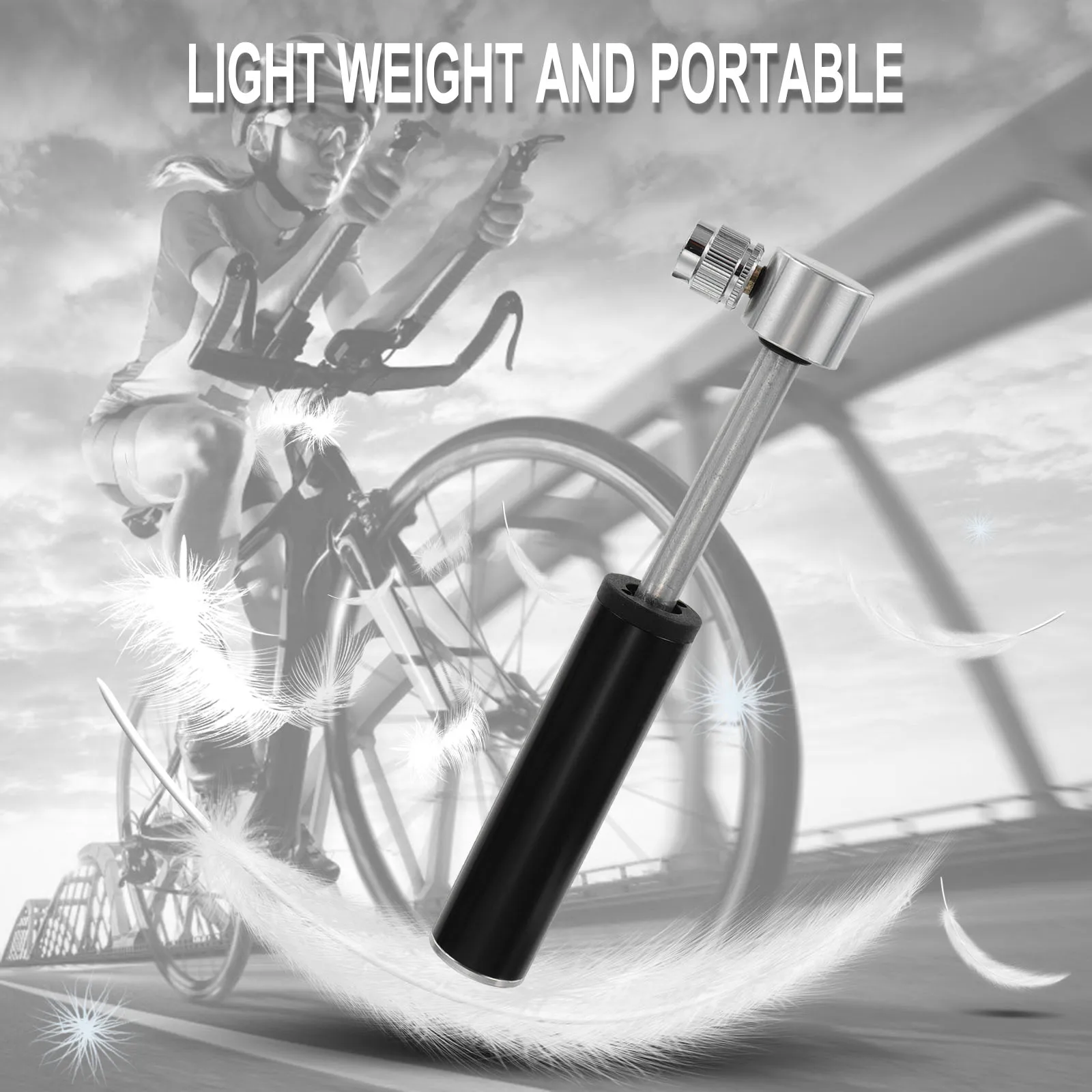 

Portable Bike Tire Inflator Mini Compressor 120PSI Manual Pump Tyre Pumping Tool For Bicycles Balls Valve