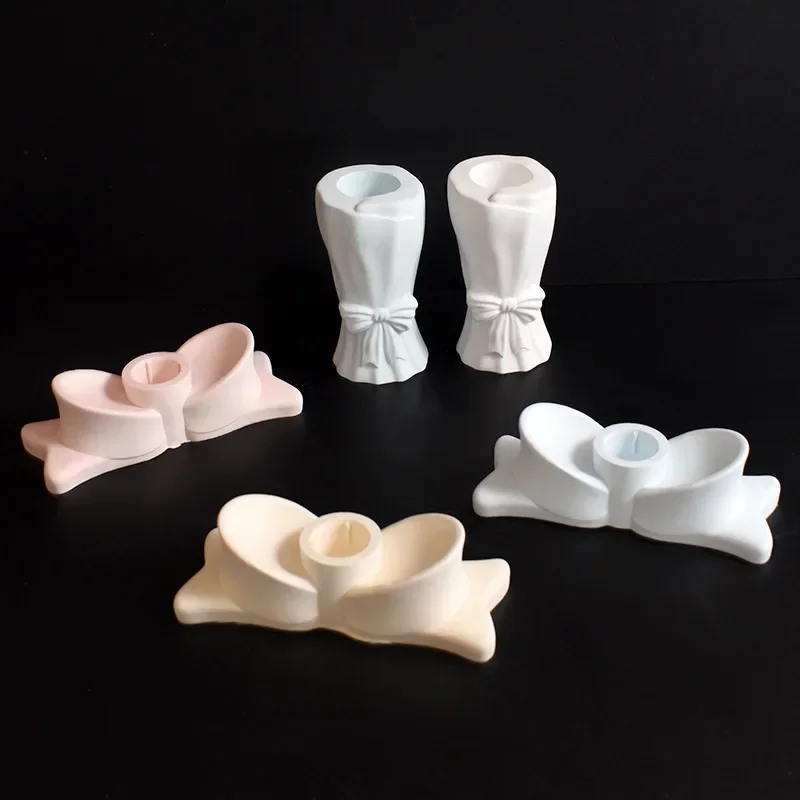 DIY Schleifenform Silikonform, Blumenstrauß-Vase Kerzenhalter für Gips und Harz, Heimdekoration Bastelgussform