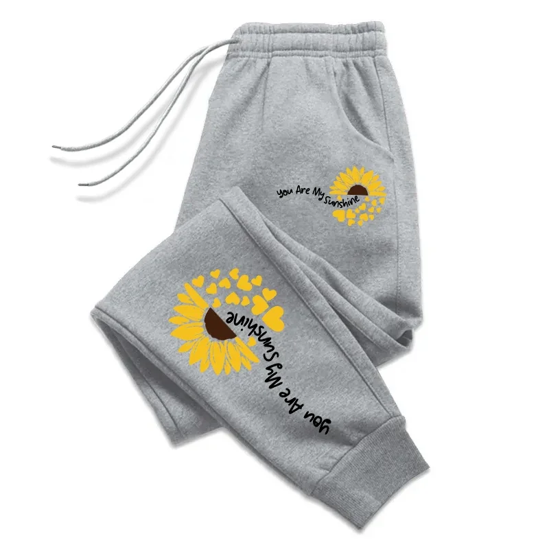 Pantaloni sportivi da donna Pantaloni casual con stampa girasole Pantaloni sportivi da jogging All'aperto Abbigliamento sportivo di moda Pantaloni di vendita calda per giovani Vitalità