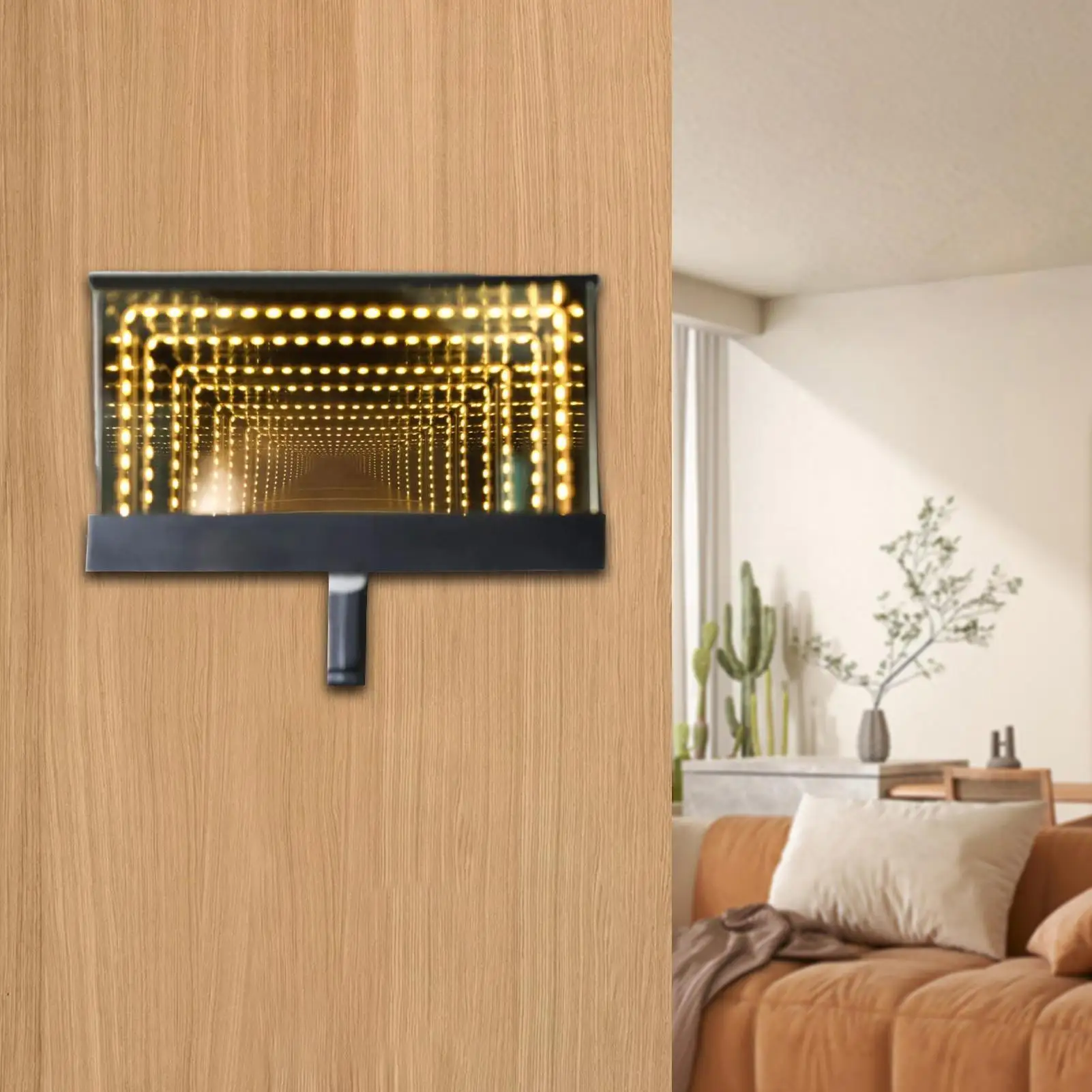 Key Holder for Wall 3D Light Illusion Mirror Hanger Keys Rack for Garage Entryway Home Workshop Parking Space Door Side