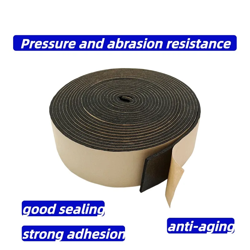 1-10mm Thickness Self Adhesive Sponge Seal Strip Single Sided Rubber Foam Tape Soundproof Anti-collision Seal Gasket