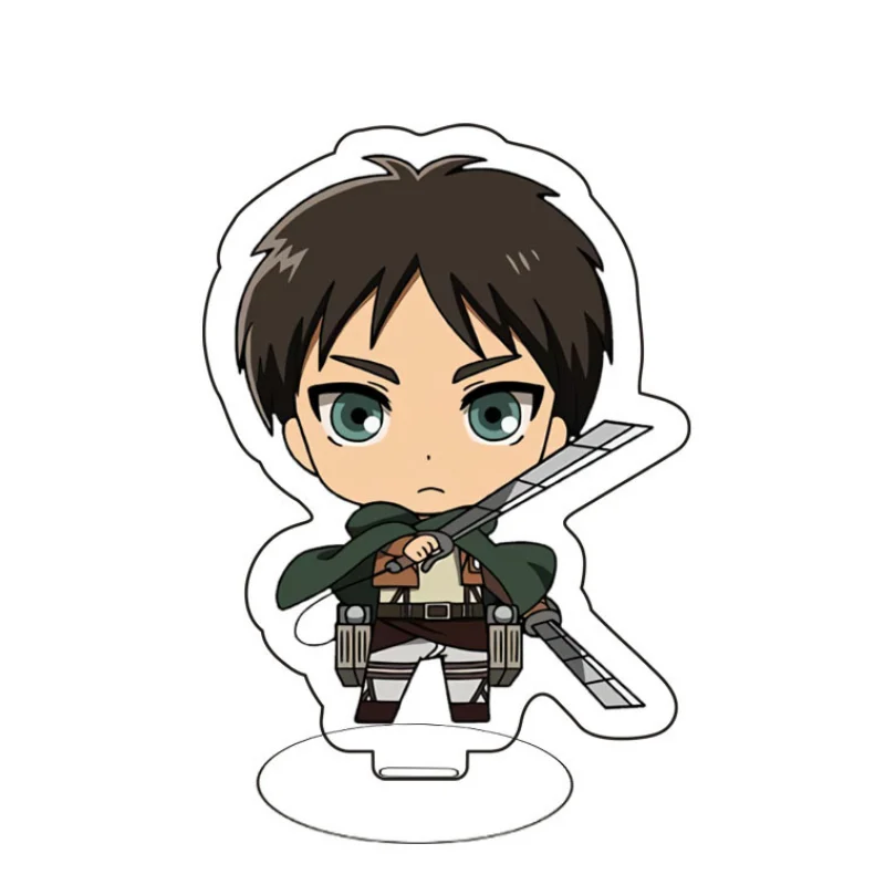 Attack on Titan Anime Figure Acrylic Stand, Model Plate, Desk Decor Holder, Sign, Keychain, Xmas Gifts, 8cm