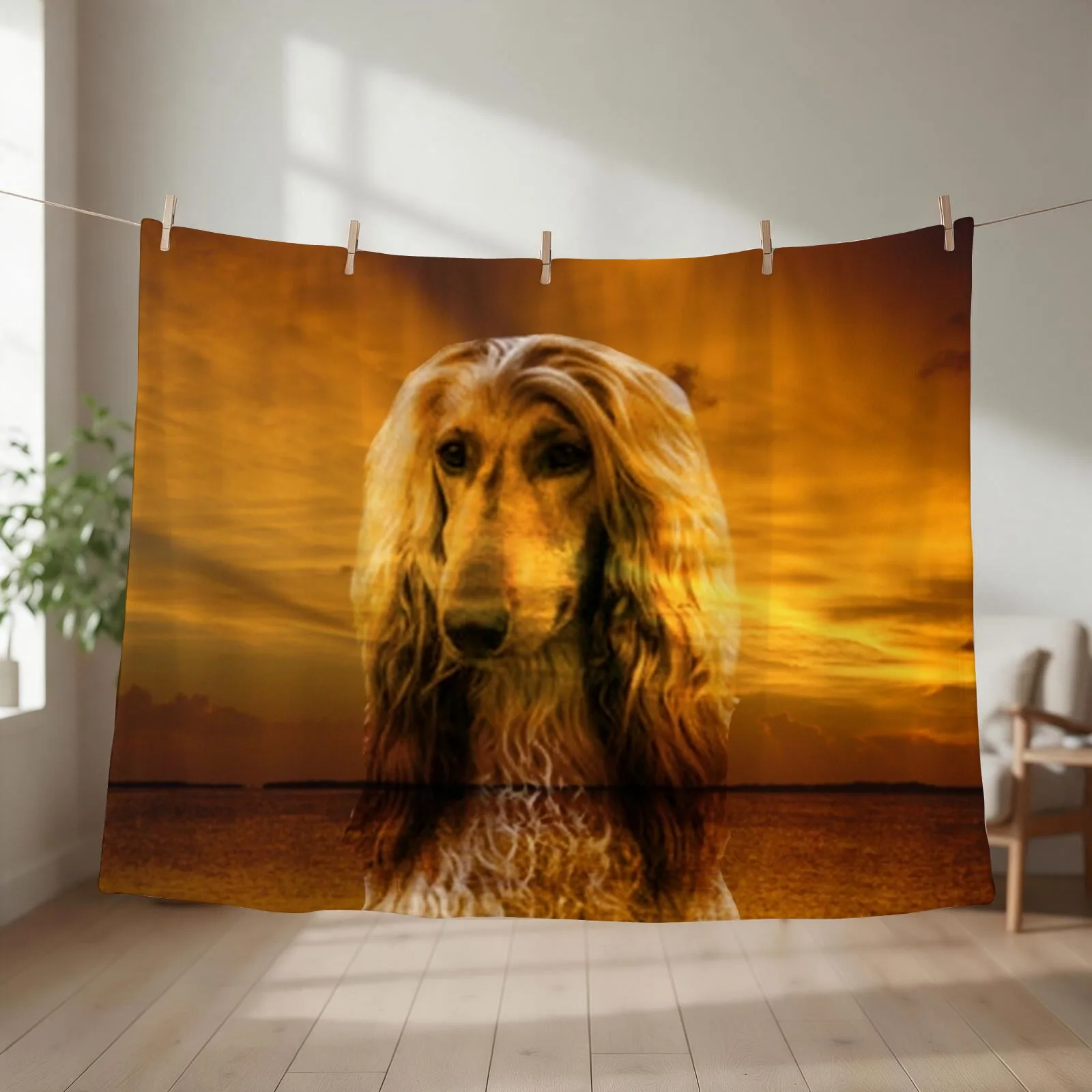 Dog Afghan Hound Throw Blanket decorative Custom Heavy Luxury Thicken Blankets