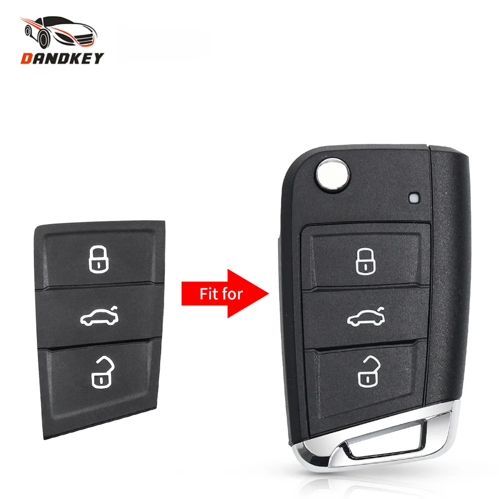 Dandkey 3 Buttons Rubber Remote Car Key Pad For Volkswagen VW Golf 7 4 5 Mk4 6 For Skoda Octavia For Seat Leon Ibiza Altea