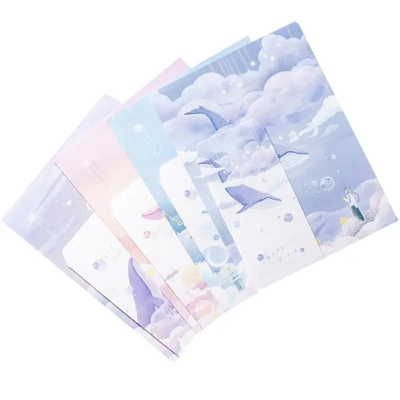 Papier à lettres coloré, enveloppes en plastique 100g, pour note d'anniversaire simple, exquises et délicates, 4 ensembles