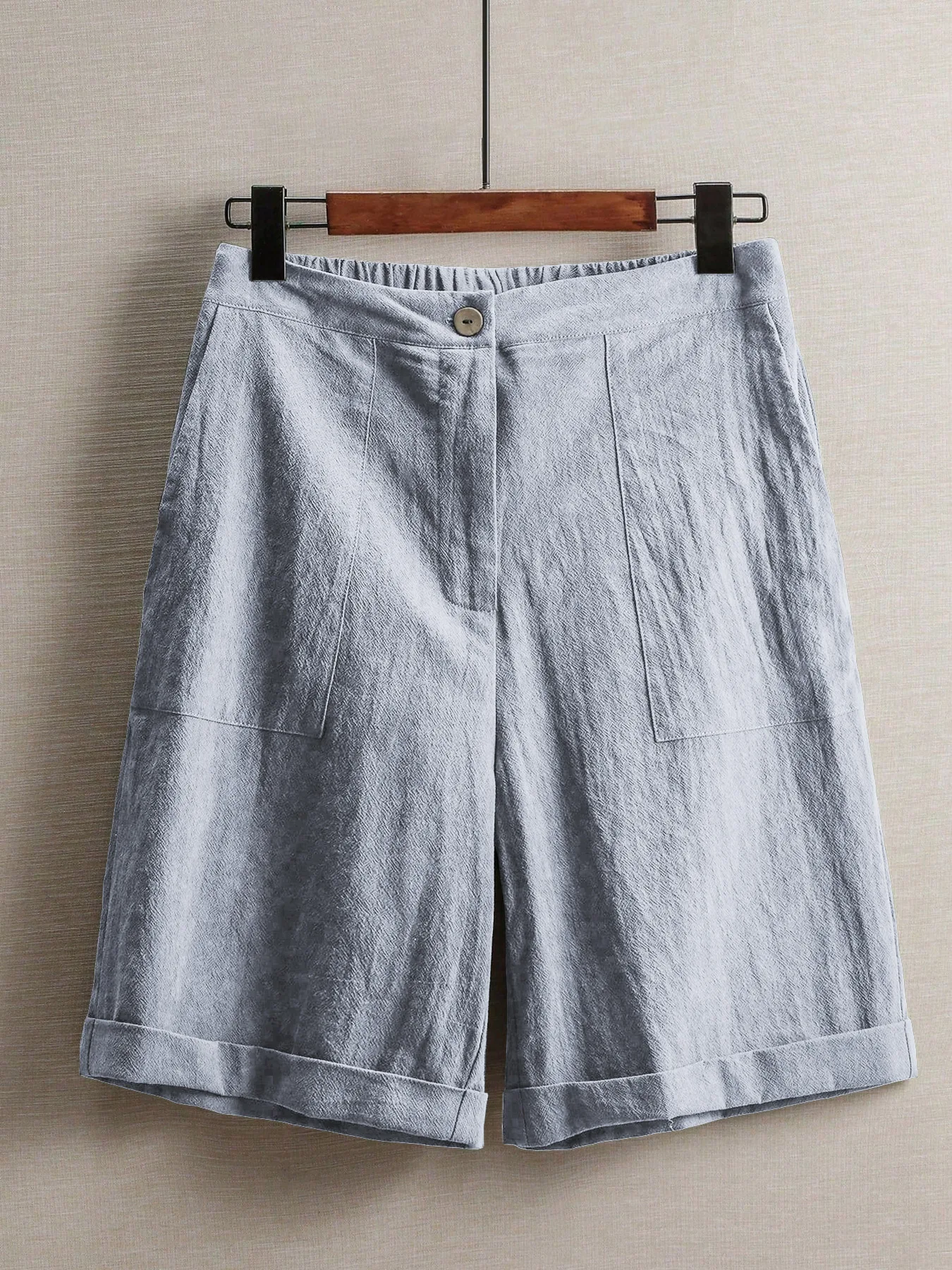 Spring, Summer and Autumn Women's Solid Color Workwear Shorts - Loose, Casual, Wide-Fitting American Five-Pocket Pants