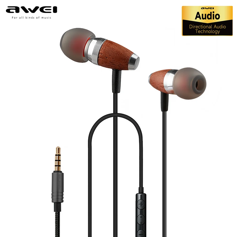 

Awei ES-20/50/60TY Bass Sound Earphone In-Ear Sport Metal Headset For Xiaomi/iPhone/Samsung Headset Fone De Ouvido Auriculares