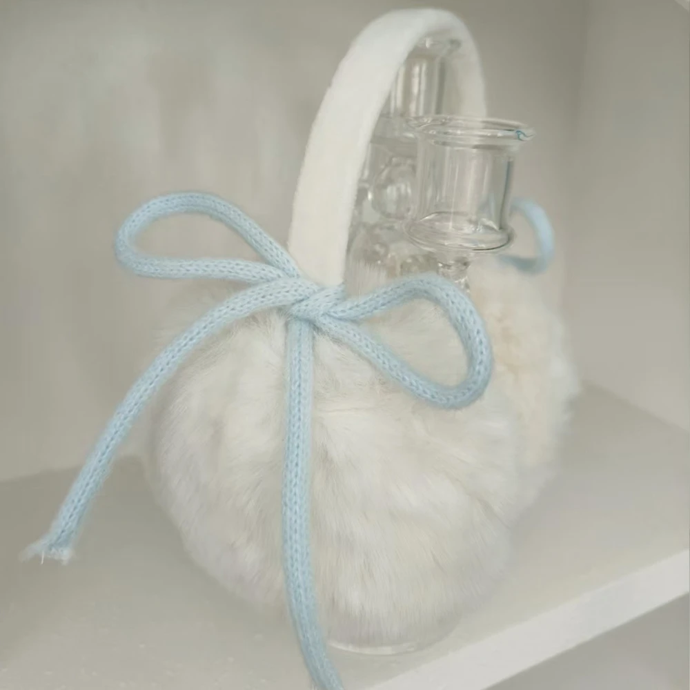 الكورية الفتيات بسيطة أفخم الأذن يفشل اليابانية Ins نمط الحلو فتاة الملحقات القوس وشاح دافئ لطيف تقليد أرنب الشعر وشاح