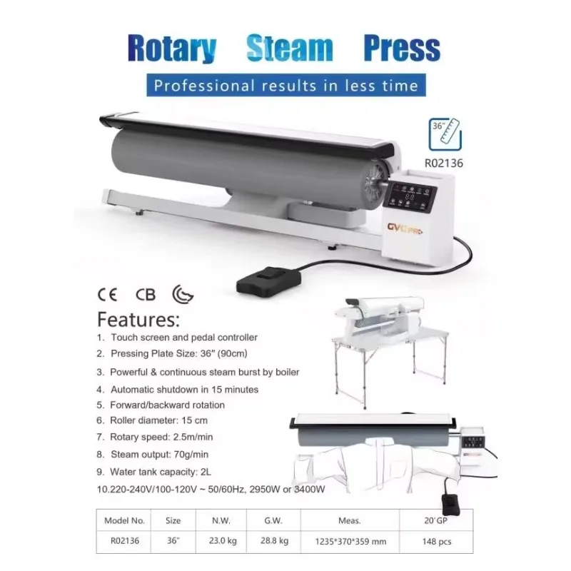 Hot New Item Portable 900mm Rotary Steam Garment Finisher Fast Wrinkle Removal Efficient Home Desktop Use