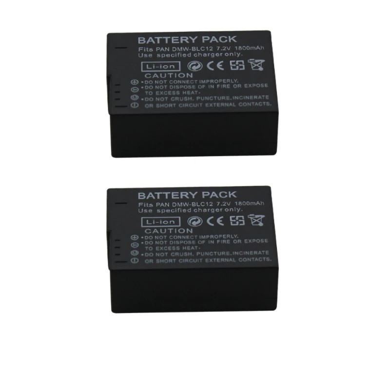 For Panasonic DMW-BLC12 DMW-BLC12E Digital Battery 7.2V 1800mAh for Panasonic DMW-BLC12PP FZ200 FZ1000 DMC-G5 G6 G7 GH2 GX8 GX85
