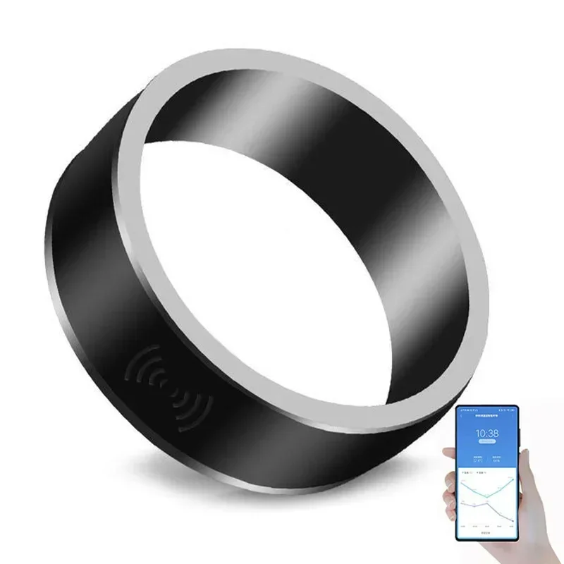 Solar NFC Smart Ring Electronic Ring Ip68 Waterproof Intelligent NFC Finger Ring Wearable Connect for Andriod IOS Mobile Phone