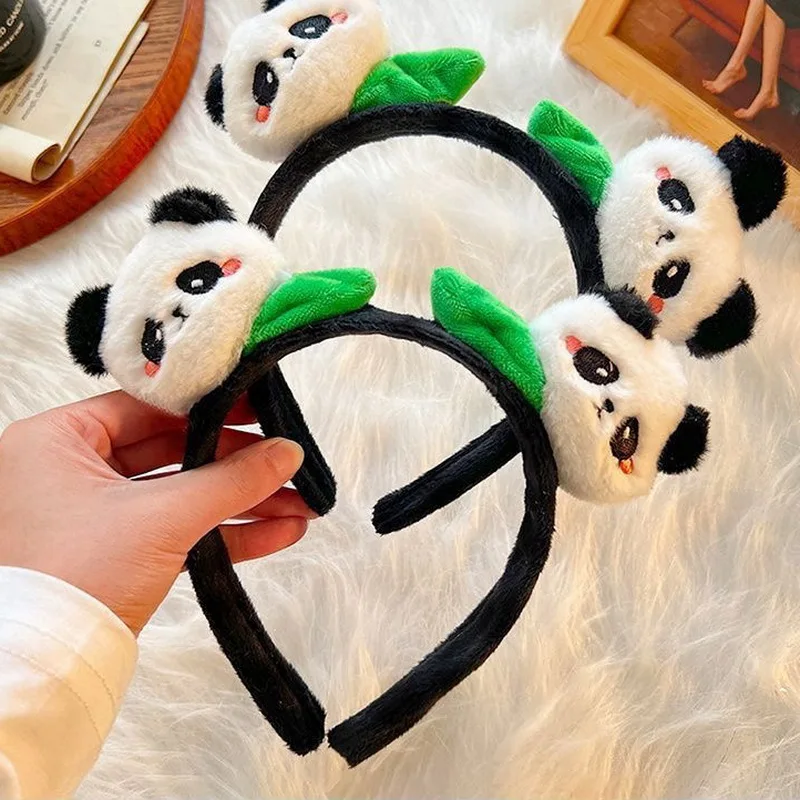 2024 Cute Panda Headbands For Girls kawaii Spa Hairbands Women Makeup head band Wash face Hair bands green Hair Hoop Headwear