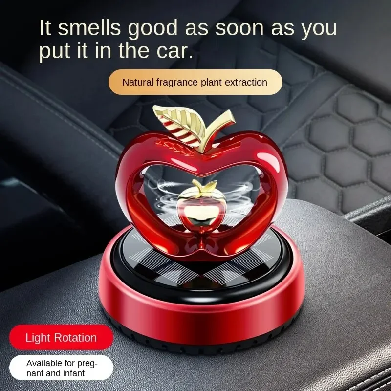 Solar Car Perfume Apple Aromatherapy Accessories Center Console Car Accessories Optical Rotary  Interior Fragrance Products