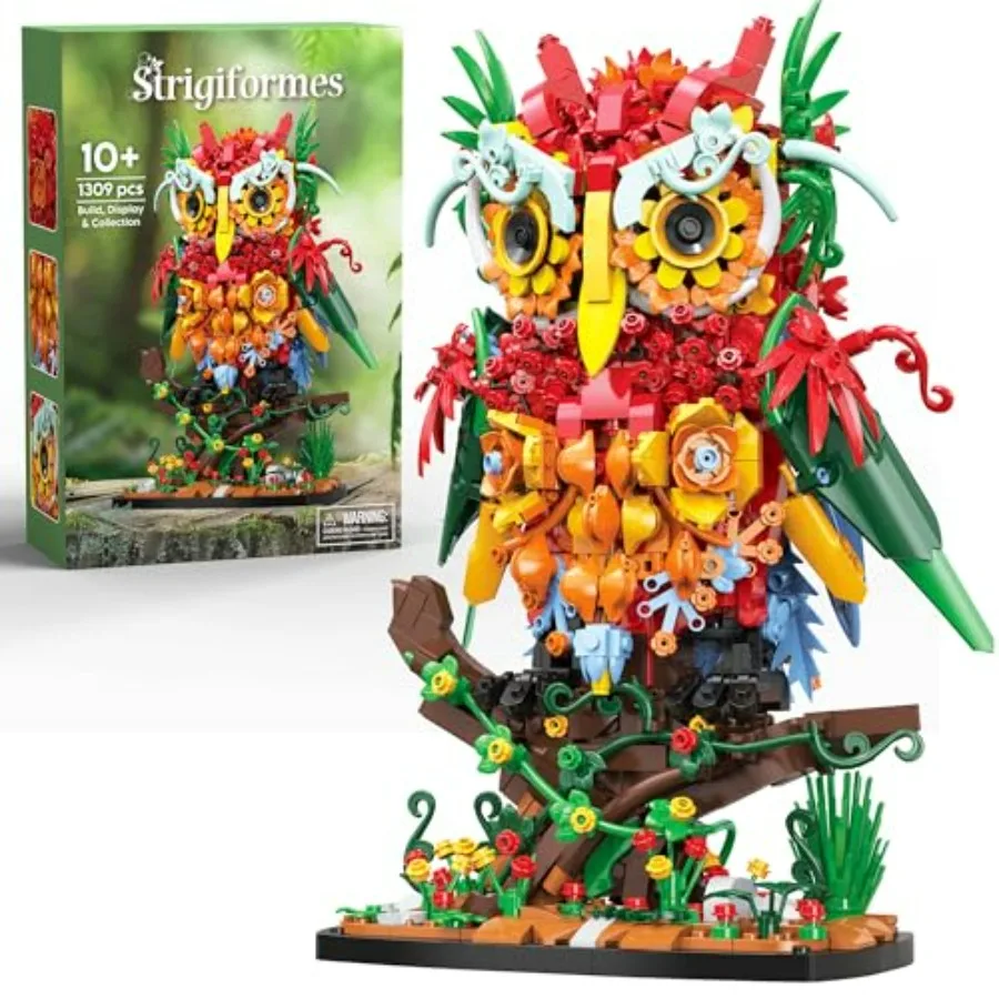 

Набор для сборки модели птицы с цветочным узором для домашнего декора, офисного интерьера, ботанической коллекции. Деревянные конструкторы-сова для взрослых и подростков, 1309 деталей.