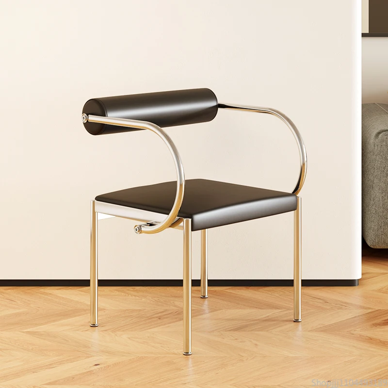 

Designer Dining Chair Vintage Style Stainless Steel Study Bedroom Makeup Chair Dresser Furniture